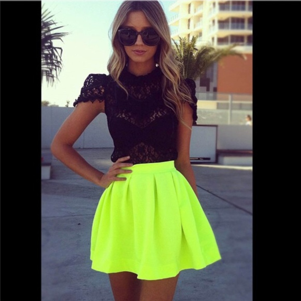 Sabo Skirt Neon Skater Skirt